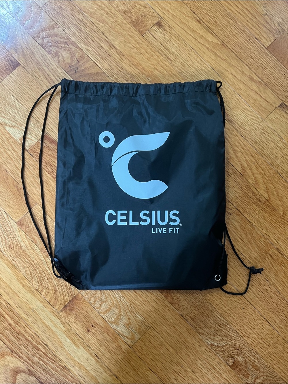 Celsius Live Fit Black Drawstring Gym Bag